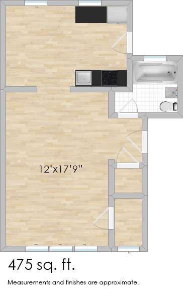 432 N. Austin Blvd. #1B Studio Apartment