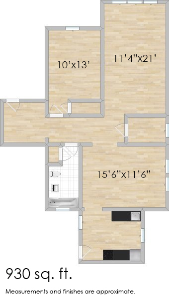 250 Washington Blvd. #3 One-Bedroom Apartment